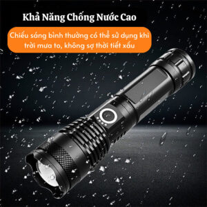 Đèn Pin Mini Siêu sáng chống nước vỏ kim lại Pin 5000