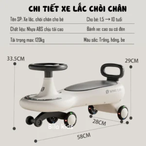 Xe lắc cho bé chòi chân có đèn nhạc