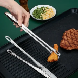 Kẹp gắp thức ăn inox 304 cán dài 24 và 28cm