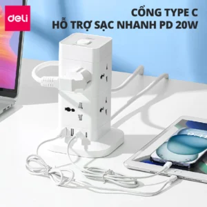 Ổ điện đa năng DELI sạc nhiều thiết bị 2
