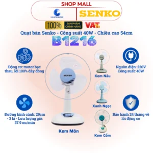 Quạt điện để bàn tiện lợi cao cấp Senko B1216 02