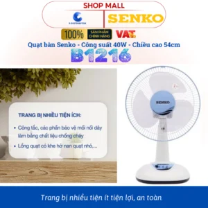 Quạt điện để bàn tiện lợi cao cấp Senko B1216