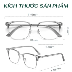 Kính mắt nam nữ gọng trong HUNO K98 01